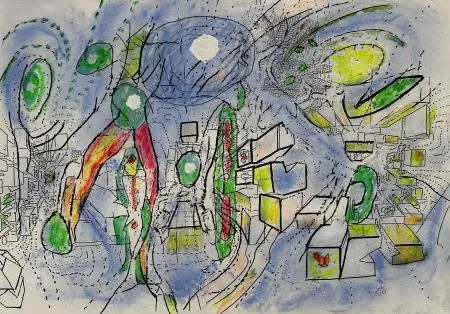 无技术 Matta - Sans Titre Drawing on Print