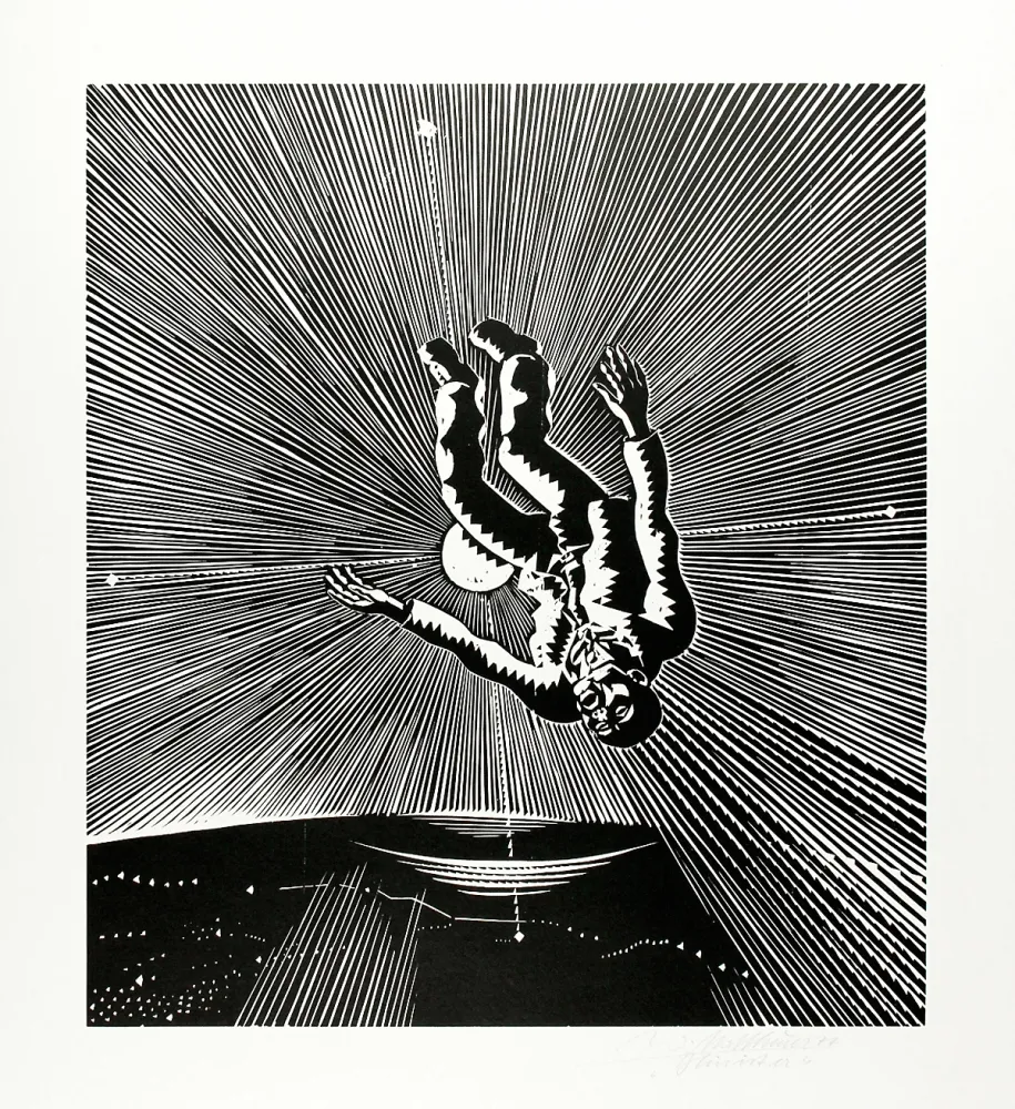 木刻 Mattheuer - Hin ist er (He’s gone)