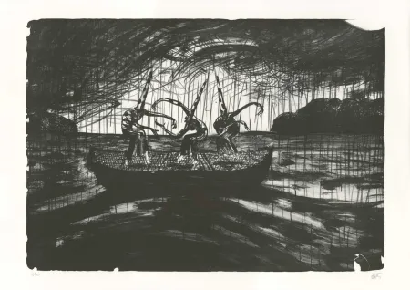 石版画 Mattotti - Tiepolo - La Barque