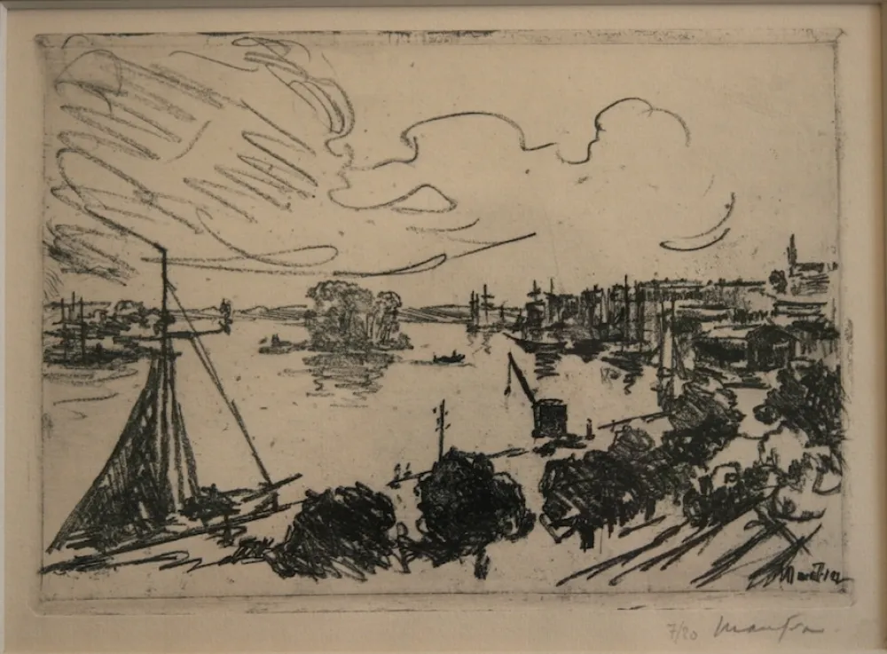 石版画 Maufra - Vue de Port.