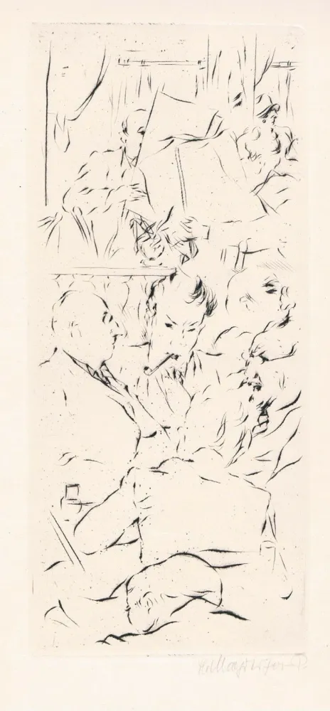 干刻版画 Mayrhofer - Im Kaffeehaus