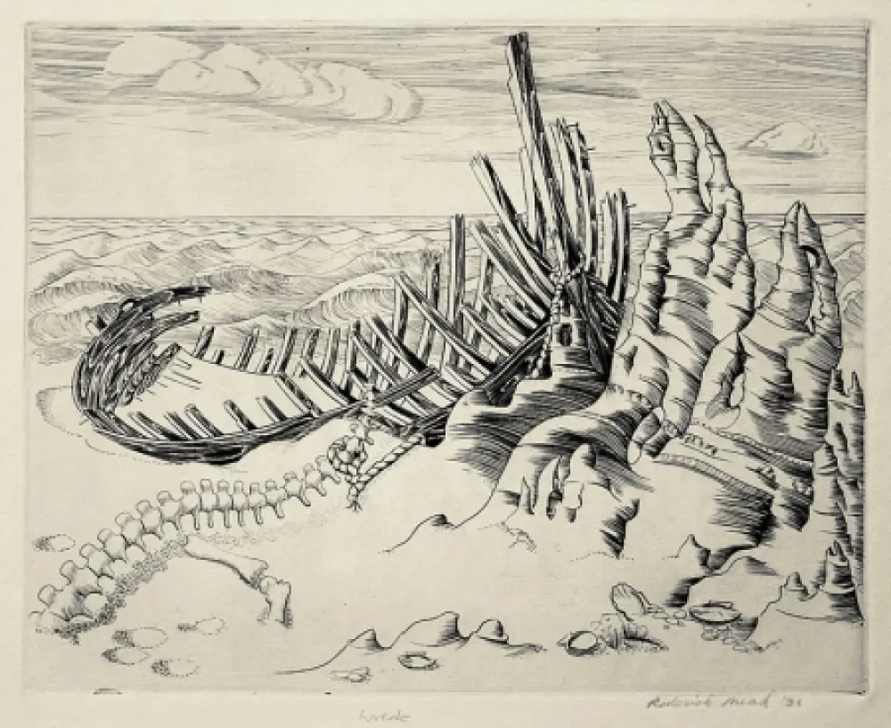 蚀刻版画 Mead - Wreck (Wreck on Shore; Wrecked Ship)