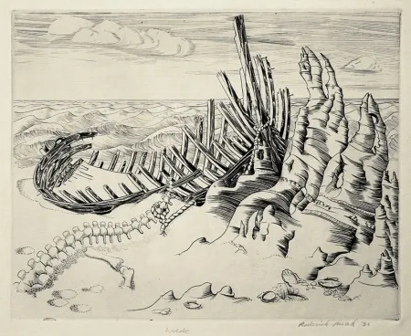 蚀刻版画 Mead - Wreck (Wreck on Shore; Wrecked Ship)