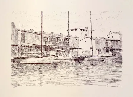 石版画 Mendjisky - Port Grimaud