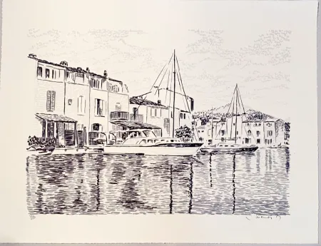 石版画 Mendjisky - Port Grimaud