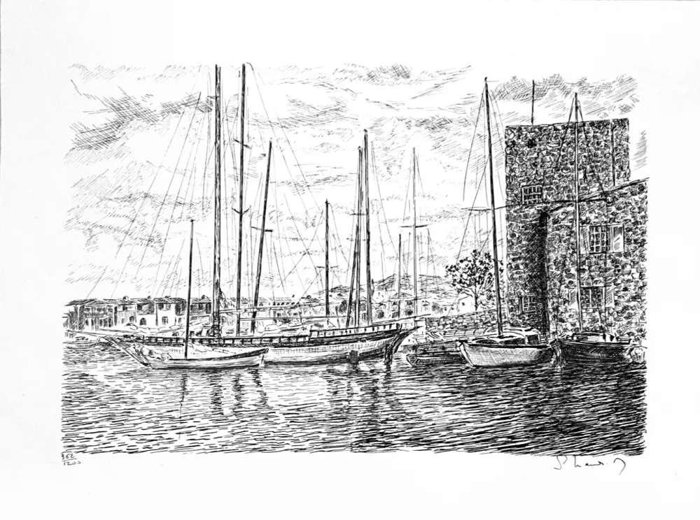 石版画 Mendjisky - Port Grimaud