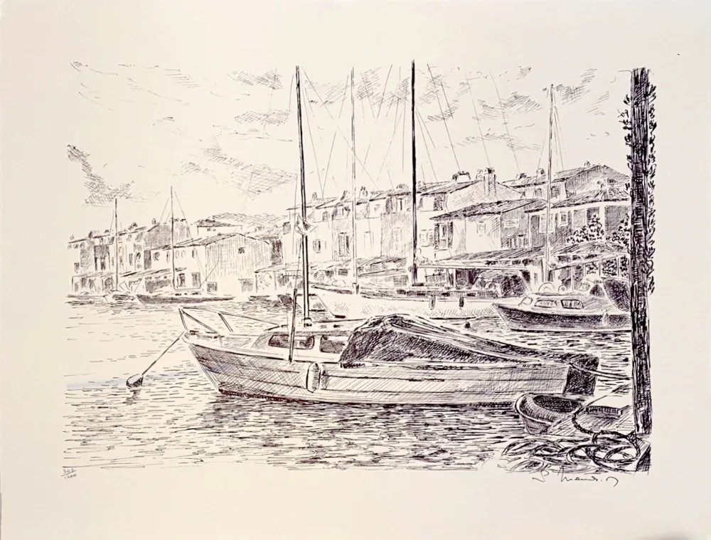 石版画 Mendjisky - Port Grimaud