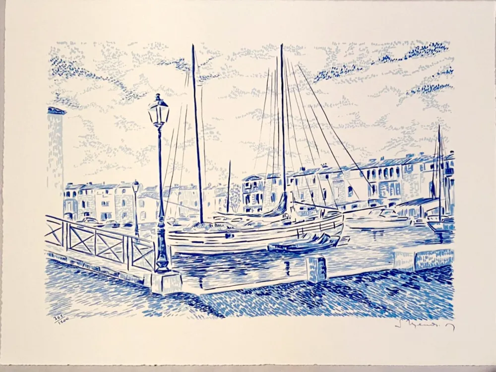 石版画 Mendjisky - Port Grimaud