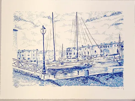 石版画 Mendjisky - Port Grimaud
