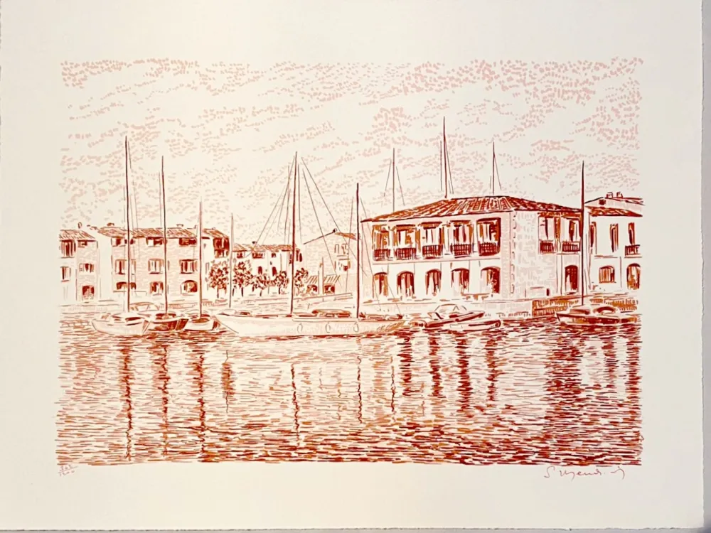 石版画 Mendjisky - Port Grimaud