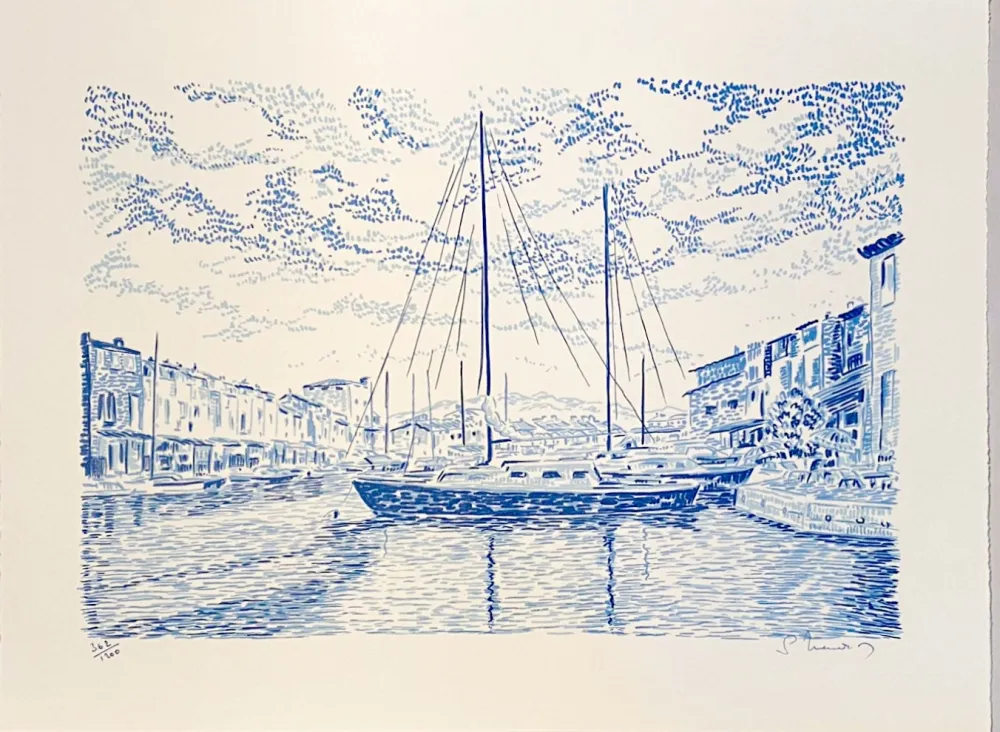 石版画 Mendjisky - Port Grimaud