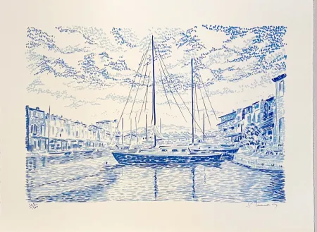 石版画 Mendjisky - Port Grimaud