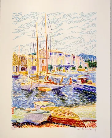 石版画 Mendjisky - Port Grimaud