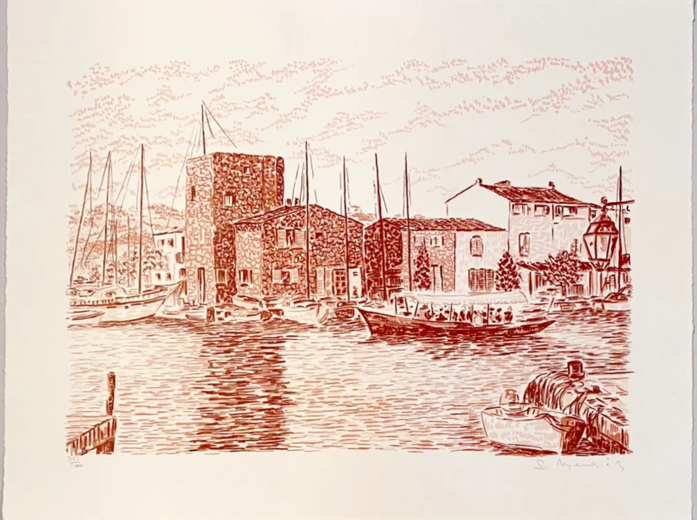 石版画 Mendjisky - Port Grimaud