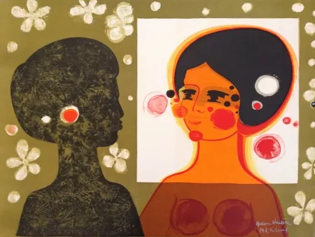 石版画 Menguy - Face à Face