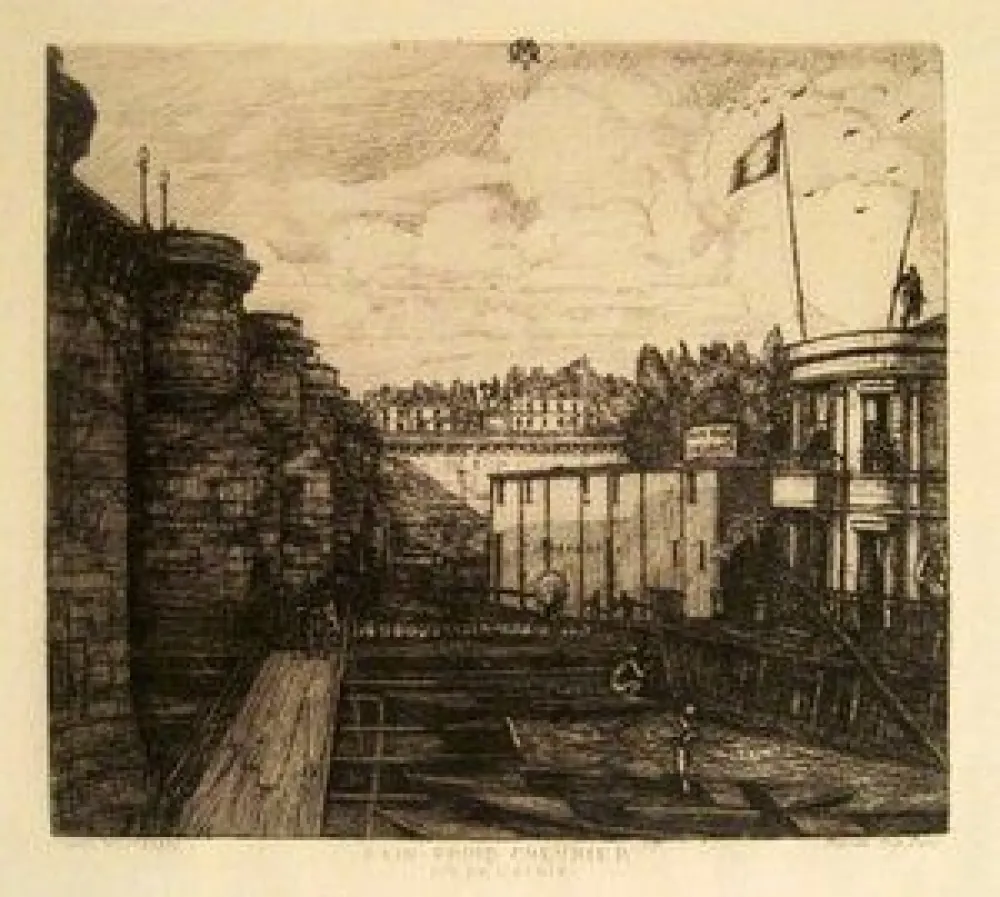 版画 Meryon - Bain-Froid Chevrier