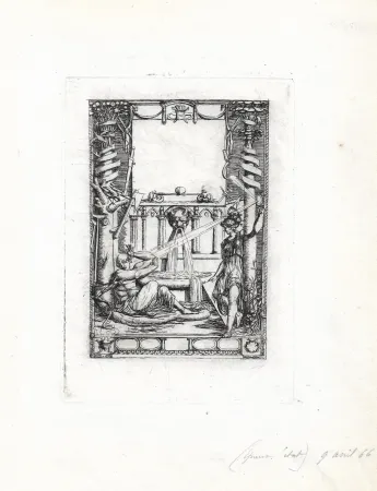 版画 Meryon - Frontispice pour le catalogue de l'oeuvre de Thomas de Leu