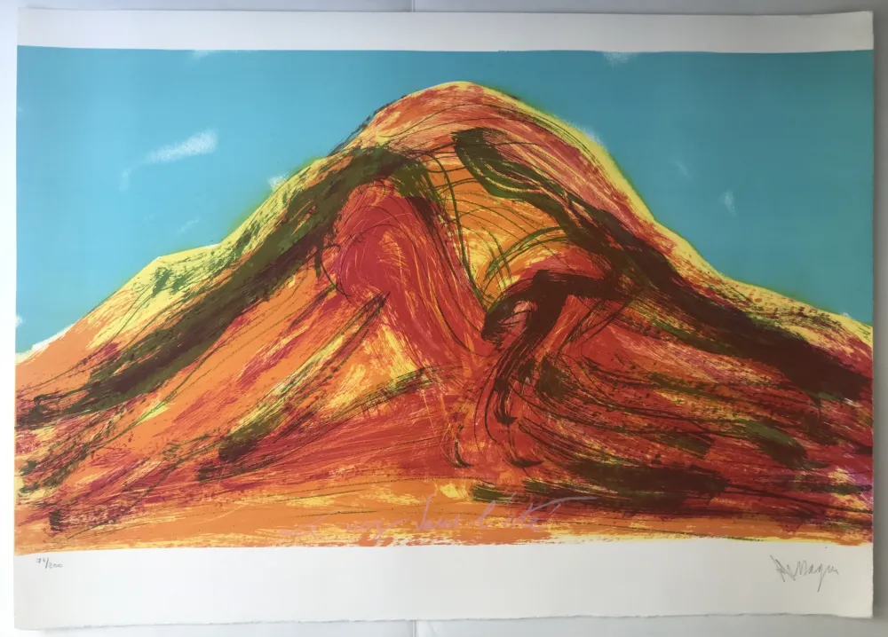 石版画 Messagier - Le nez dans l'été