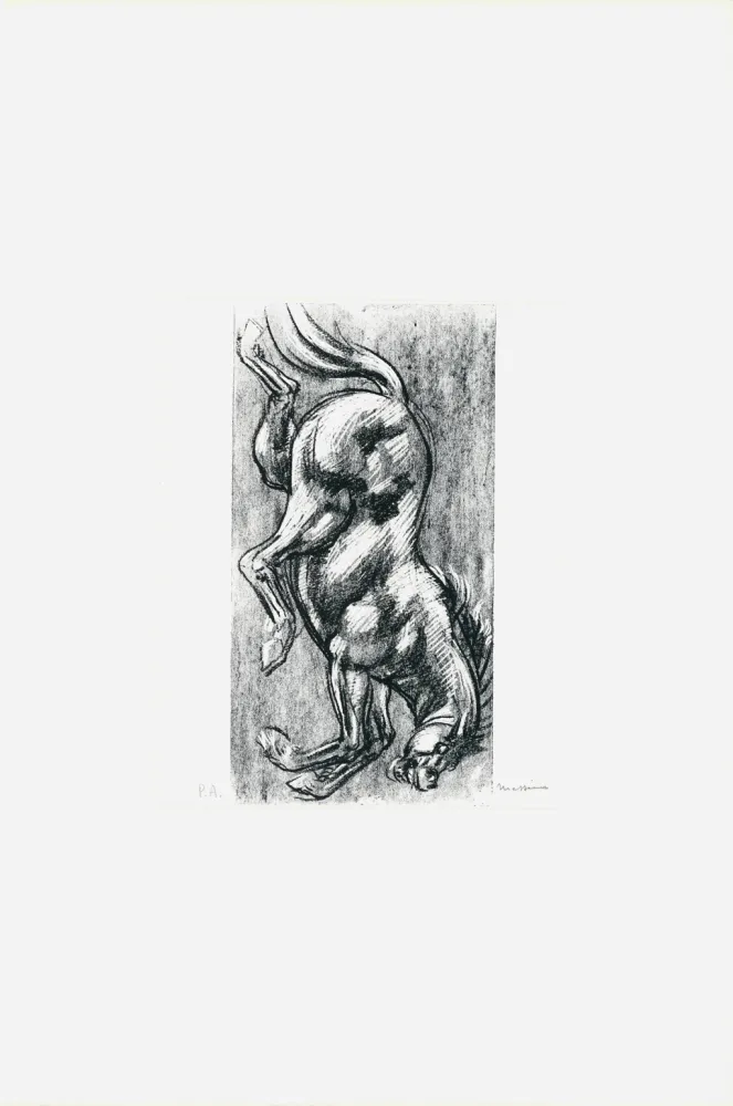 石版画 Messina - Cavallo