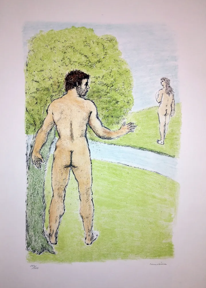 石版画 Messina - Nudi