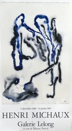 胶版印刷 Michaux - Affiche d'exposition