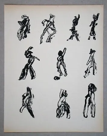 石版画 Michaux - Dix Figures