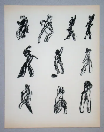 石版画 Michaux - Dix Figures