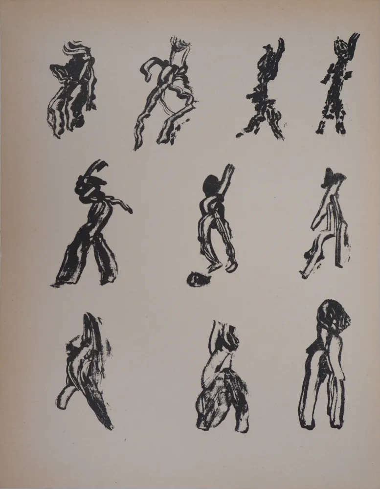 石版画 Michaux - Lettrisme, dix figures