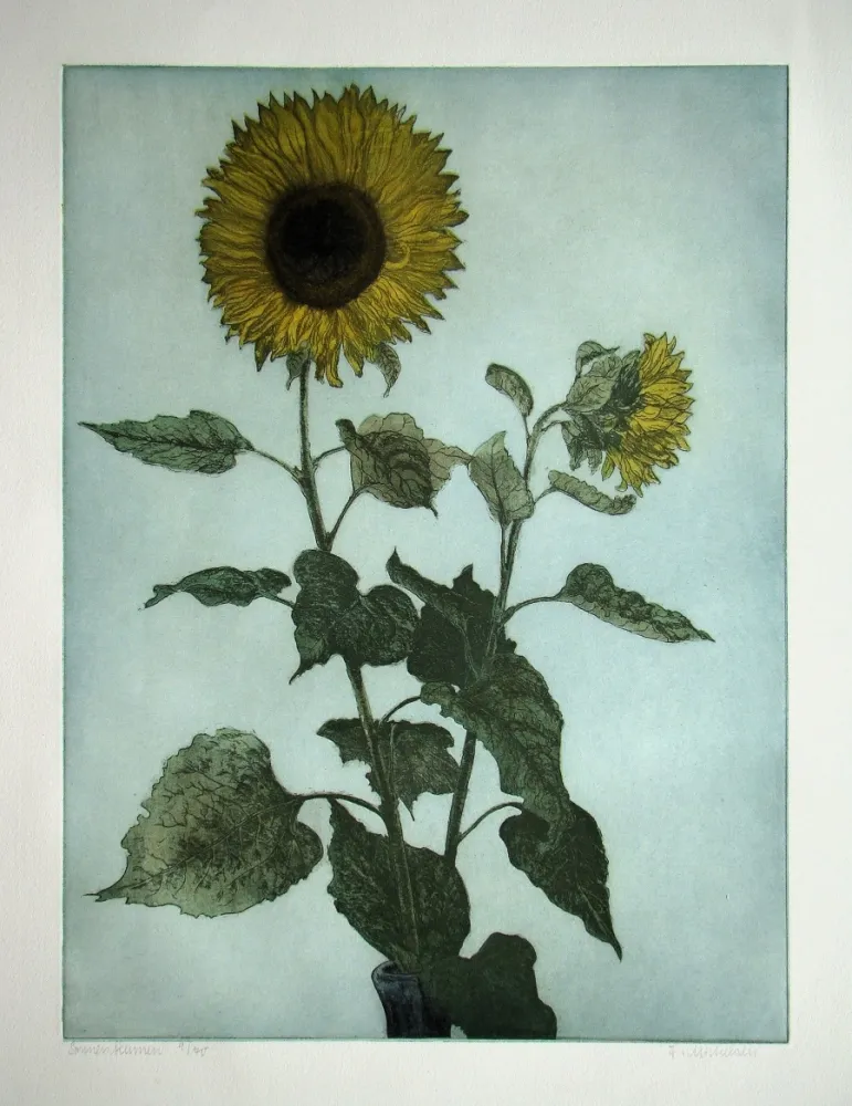 版画 Michelsen - Sonnenblumen