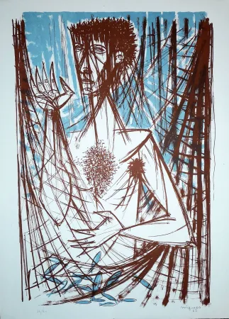 石版画 Migneco - Figura