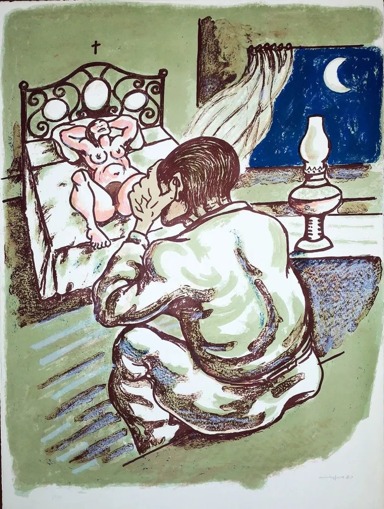 石版画 Migneco - La notte