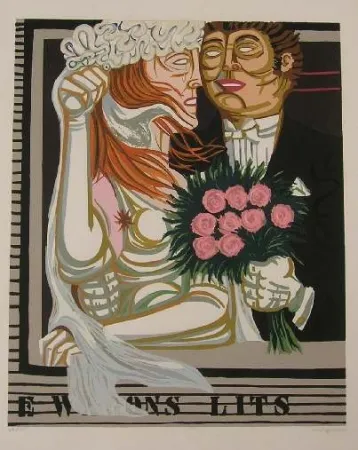 石版画 Migneco - SENZA TITOLO