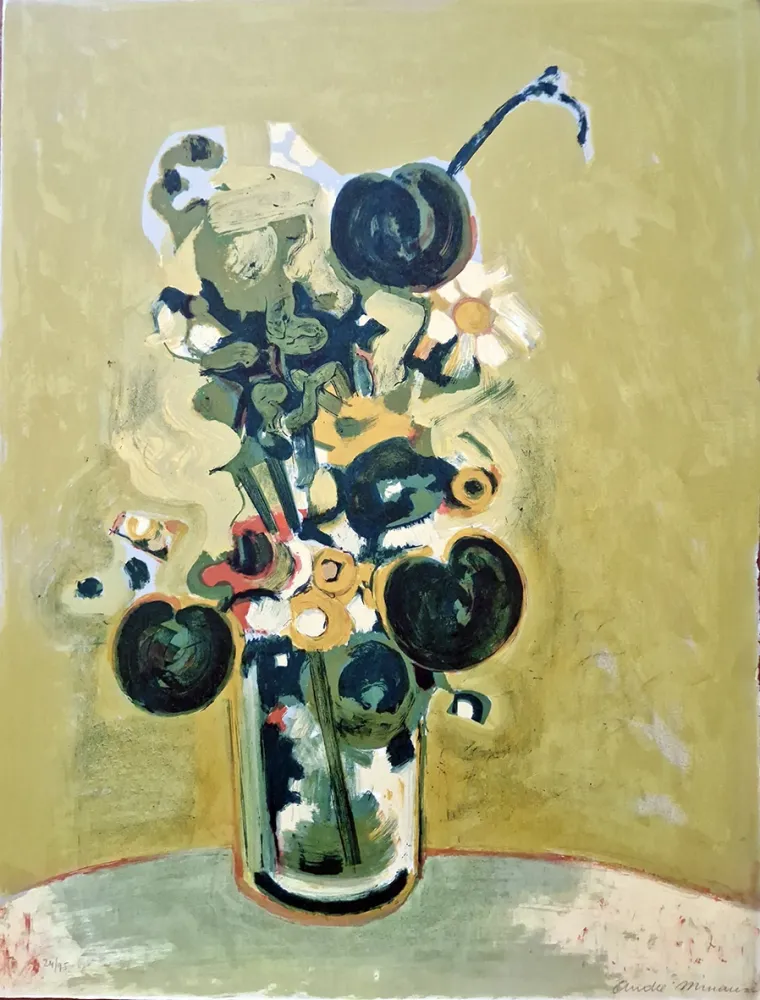 石版画 Minaux - Le bouquet d'octobre