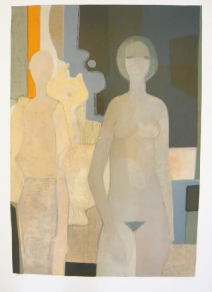 石版画 Minaux - Nu