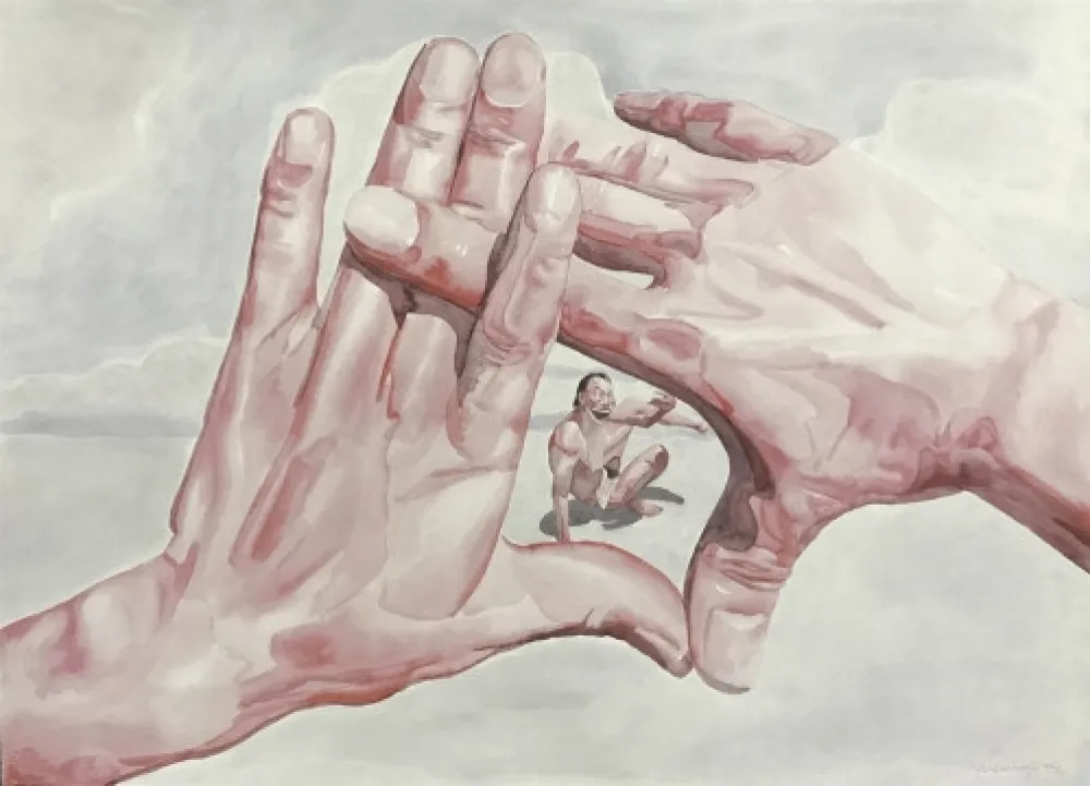 石版画 Minjun - Untitled (Smile-ism No. 9),