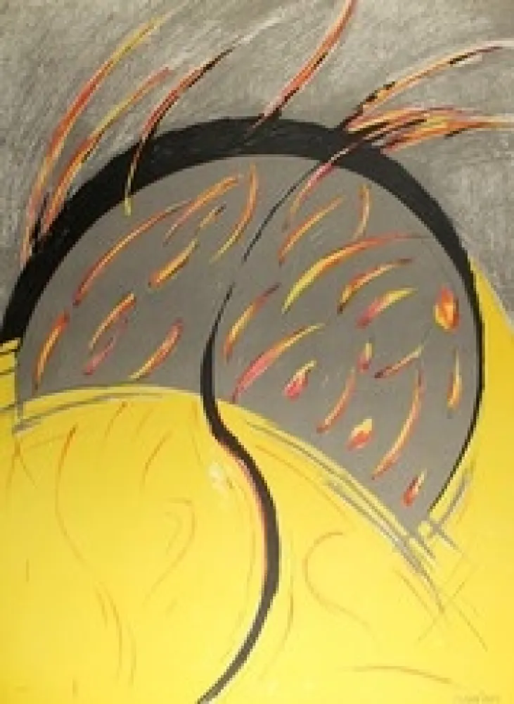 石版画 Miralles - Llamas / Flames