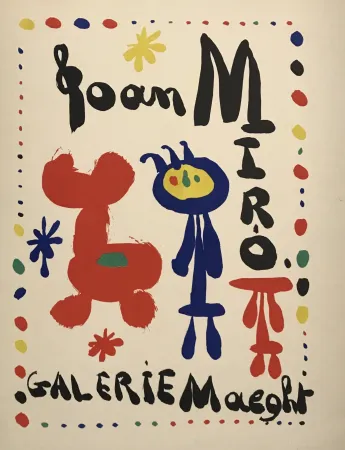 石版画 Miró - Affiche Exposition (Galerie Maeght)