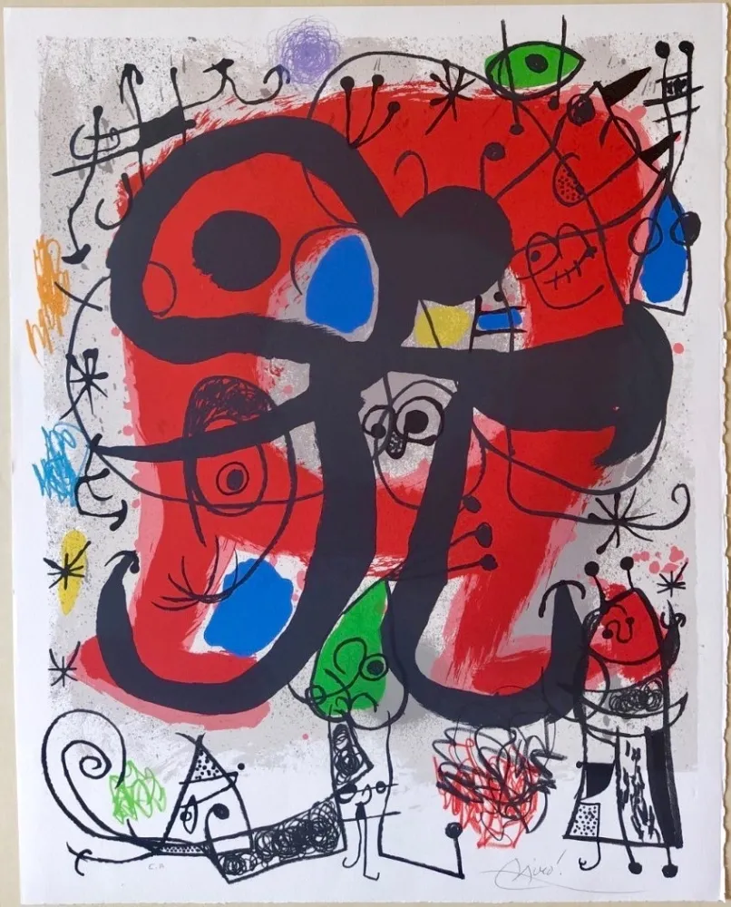无技术 Miró -  Affiche pour l’exposition du livre “Le Lézard aux plumes d’or”