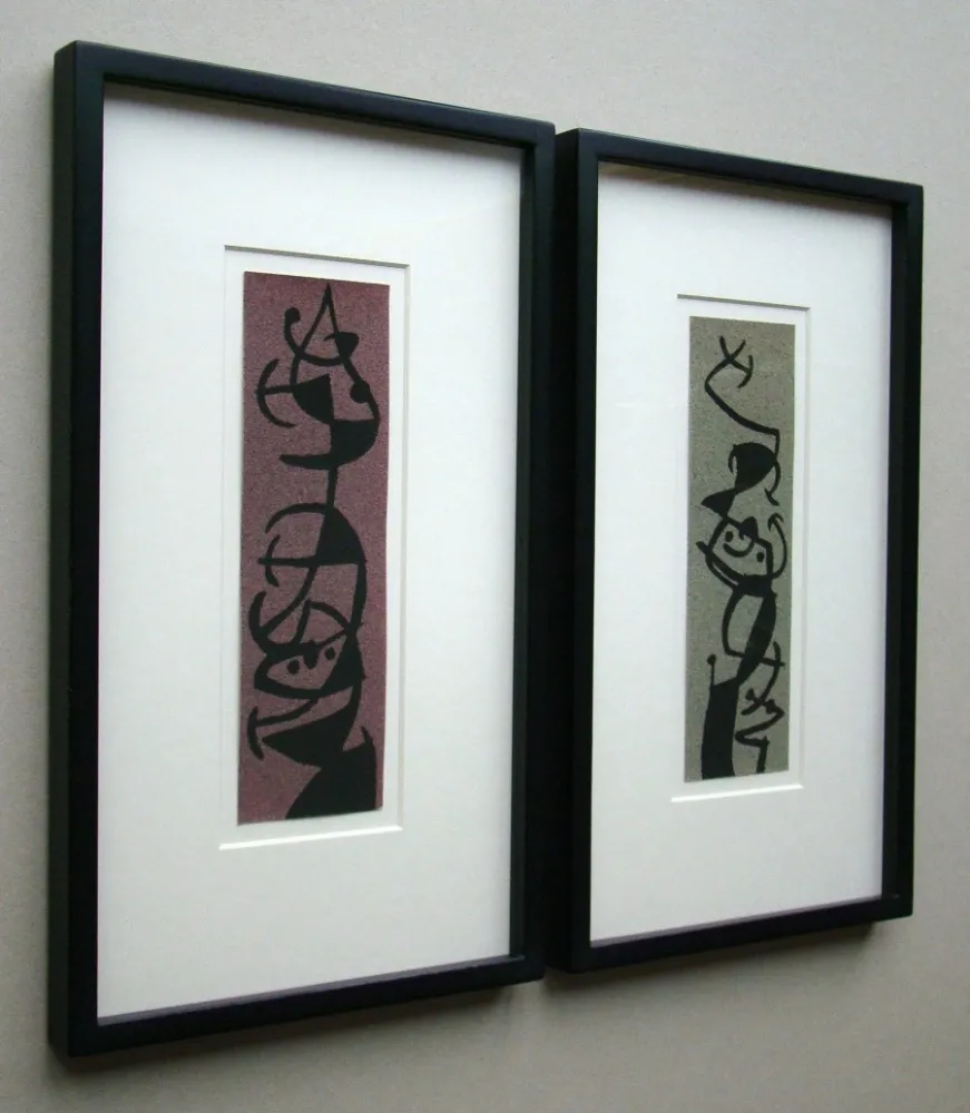 镂版印刷 Miró (After) - Femme et Oiseau I.+II.