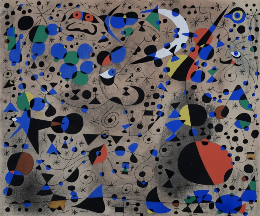 镂版印刷 Miró (After) - La Poétesse (From Constellations), 1959