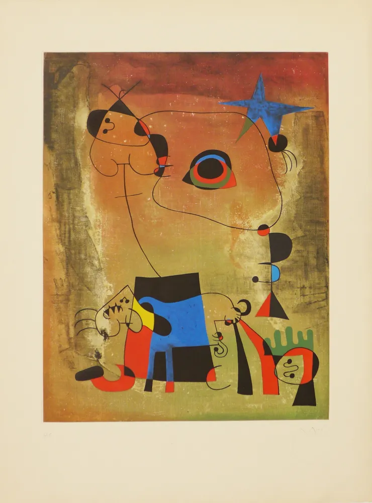 飞尘腐蚀法 Miró (After) - Le chien bleu