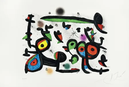 石版画 Miró - Amoureux et Luna Park I (Les)