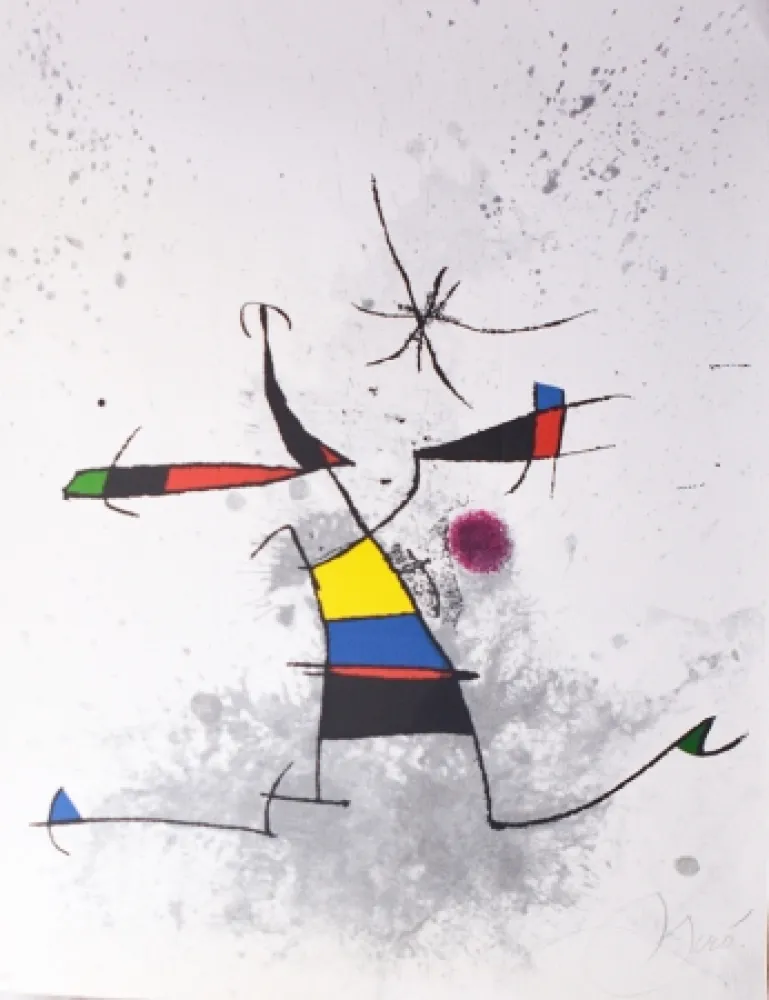 版画 Miró - Appelant écartelé
