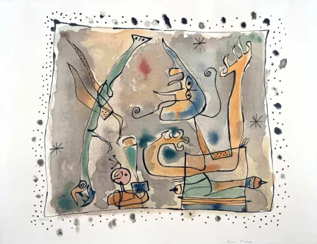 石版画 Miró - Après l'orage 