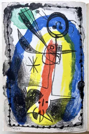 插图书 Miró - Benjamin Péret: Anthologie de l’amour sublime. EXEMPLAIRE DE TÊTE COMPRENANT LA LITHOGRAPHIE ORIGINALE SIGNÉE DE JOAN MIRÓ (1956)
