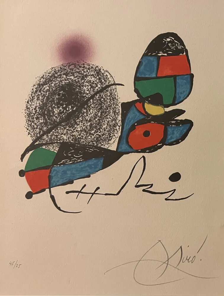 石版画 Miró - Carte d'invitation ( M 1032 )