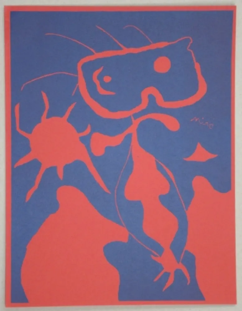 油毡版画 Miró - Composition pour XXe Siècle