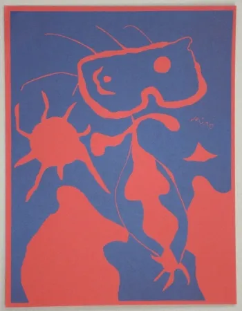 油毡版画 Miró - Composition pour XXe Siècle