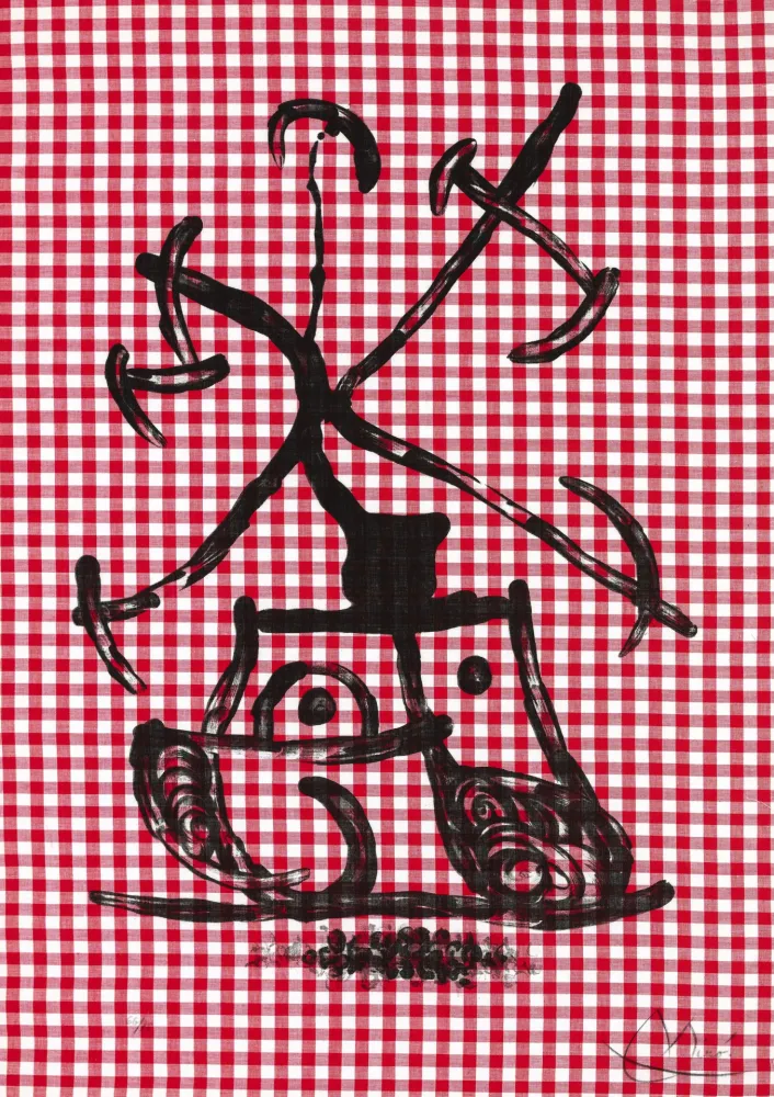 石版画 Miró - Dame aux damiers (La)