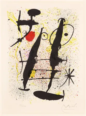 石版画 Miró - Dans la rivière basse (In the Low River)